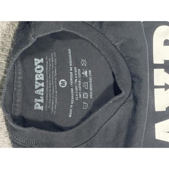 Playboy Black With White Bunnies Long Sleeve Graphic - Shirt Size Medium - Picture 4 of 5